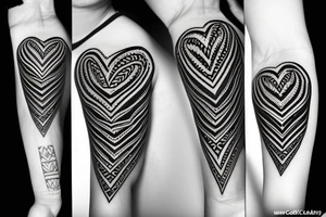 heart with tribal design around it tattoo idea