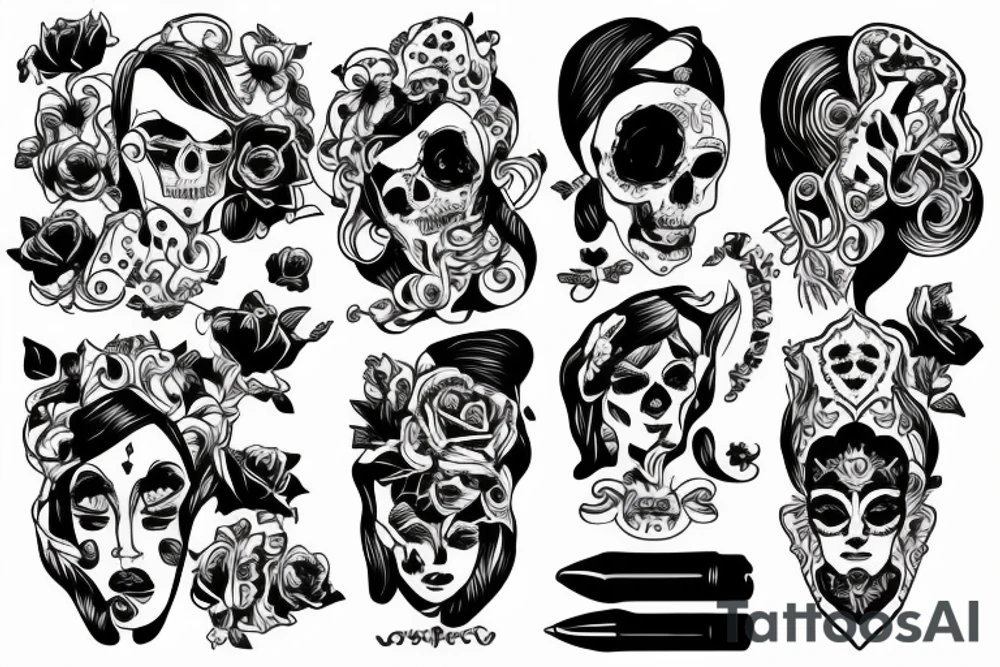 Anything which describes 4 sisters one mother and dead father tattoo idea