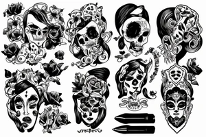 Anything which describes 4 sisters one mother and dead father tattoo idea