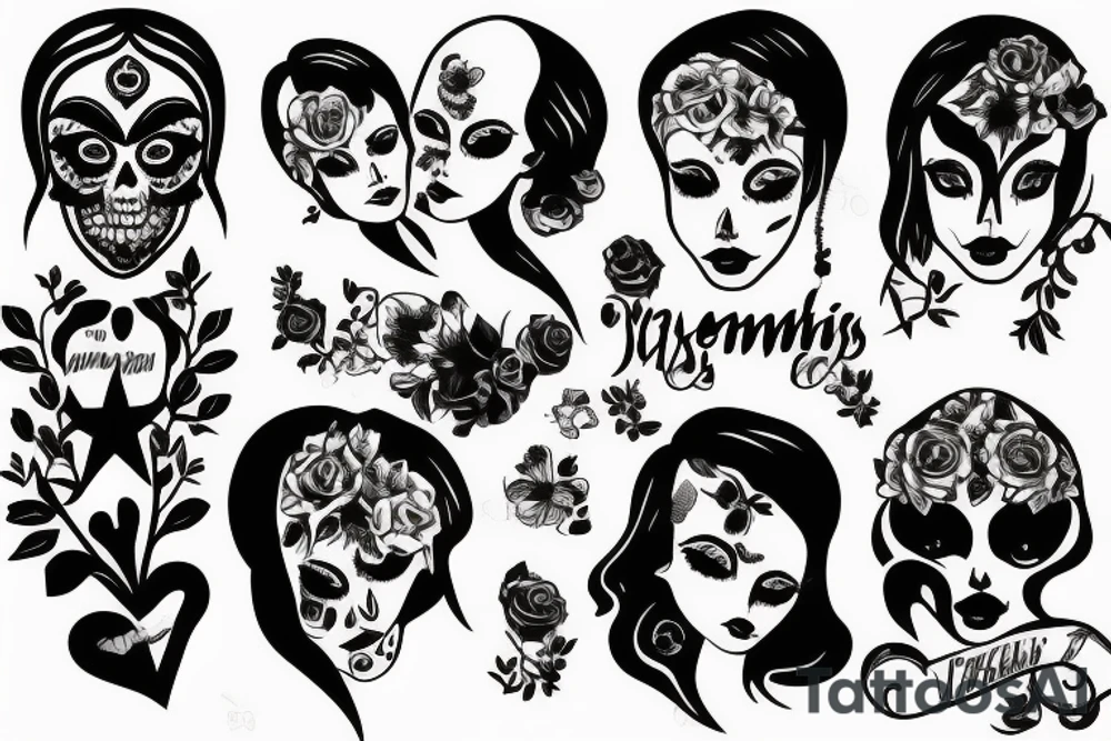 Anything which describes 4 sisters one mother and dead father tattoo idea