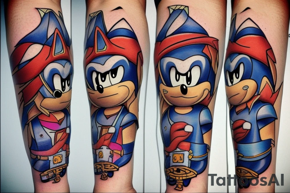 Sonic the Hedgehog as a pirate tattoo idea