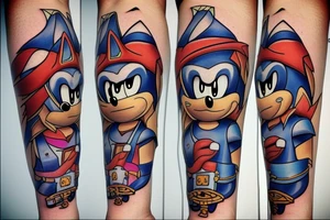 Sonic the Hedgehog as a pirate tattoo idea