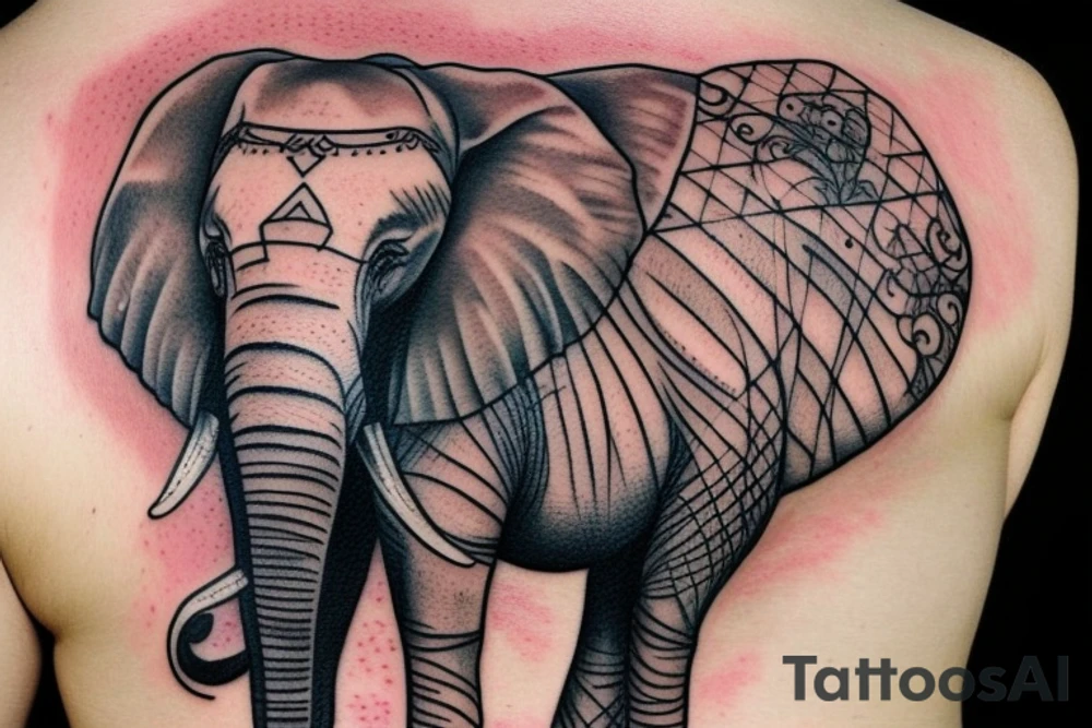 Elephant on chest tattoo idea