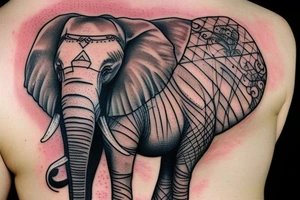 Elephant on chest tattoo idea