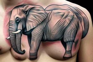 Elephant on chest tattoo idea