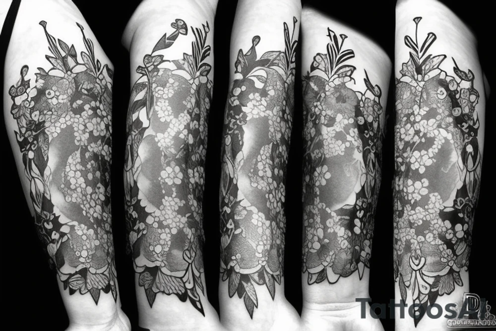 4 flowers one sword with two folks tattoo idea 4 flowers one sword with two folks tattoo idea
