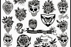 5 family members tattoo idea