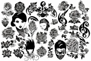 5 family members tattoo idea