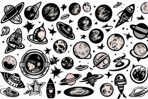 Astronaut in space tattoo idea