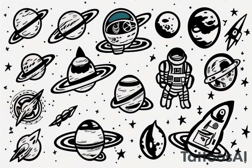 Astronaut in space tattoo idea