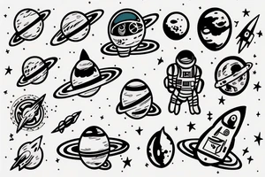 Astronaut in space tattoo idea