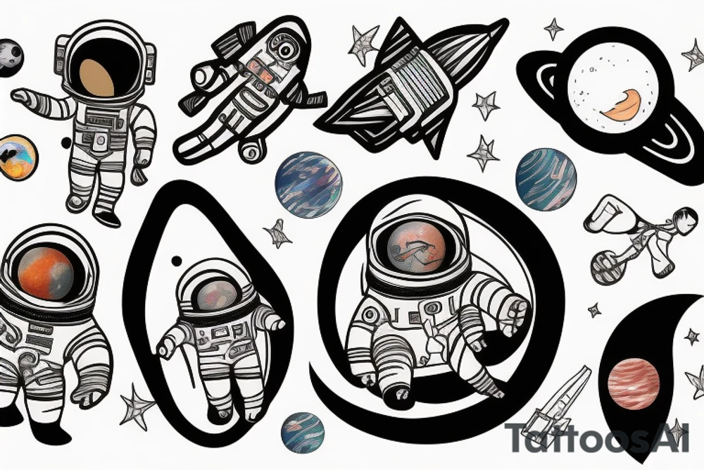 Astronaut in space tattoo idea
