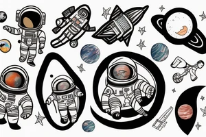 Astronaut in space tattoo idea