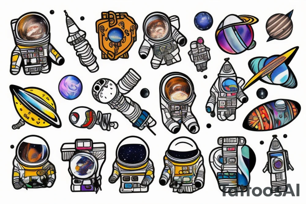 Astronaut in space tattoo idea