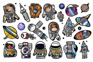 Astronaut in space tattoo idea