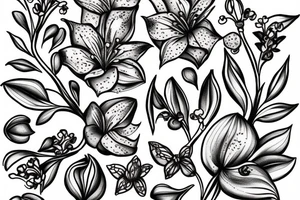 L with lily of the valley flowers tattoo idea