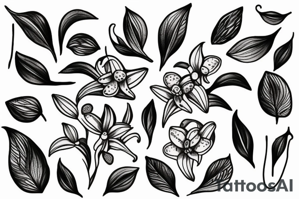 L with lily of the valley flowers tattoo idea