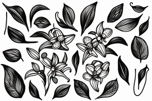 L with lily of the valley flowers tattoo idea