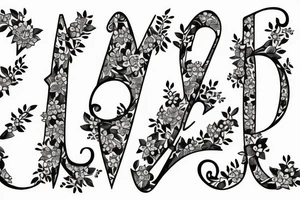 The letter “L” with lily of the valley flowers tattoo idea