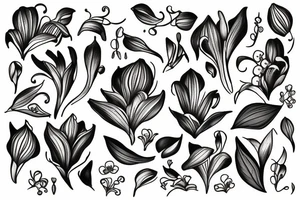 The letter “L” with lily of the valley flowers tattoo idea