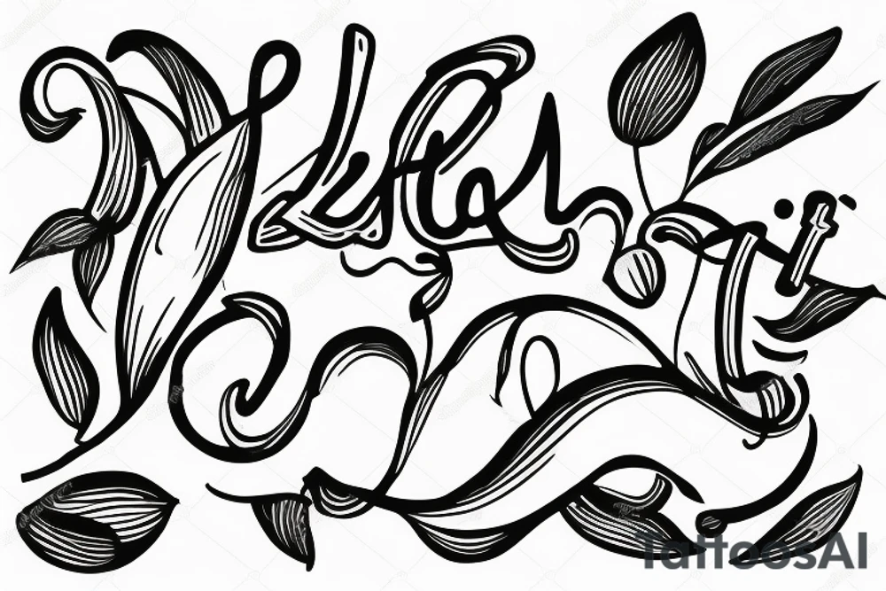 Lily of the valley flowers shaped in the letter “L” tattoo idea