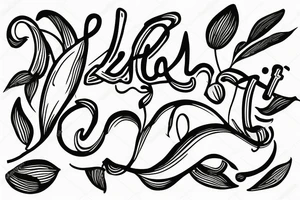 Lily of the valley flowers shaped in the letter “L” tattoo idea