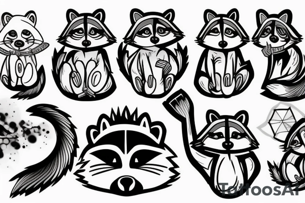 Mechanic raccoon tattoo idea
