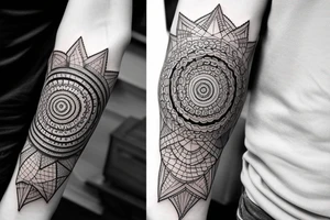 sacred geometry arm tattoo idea