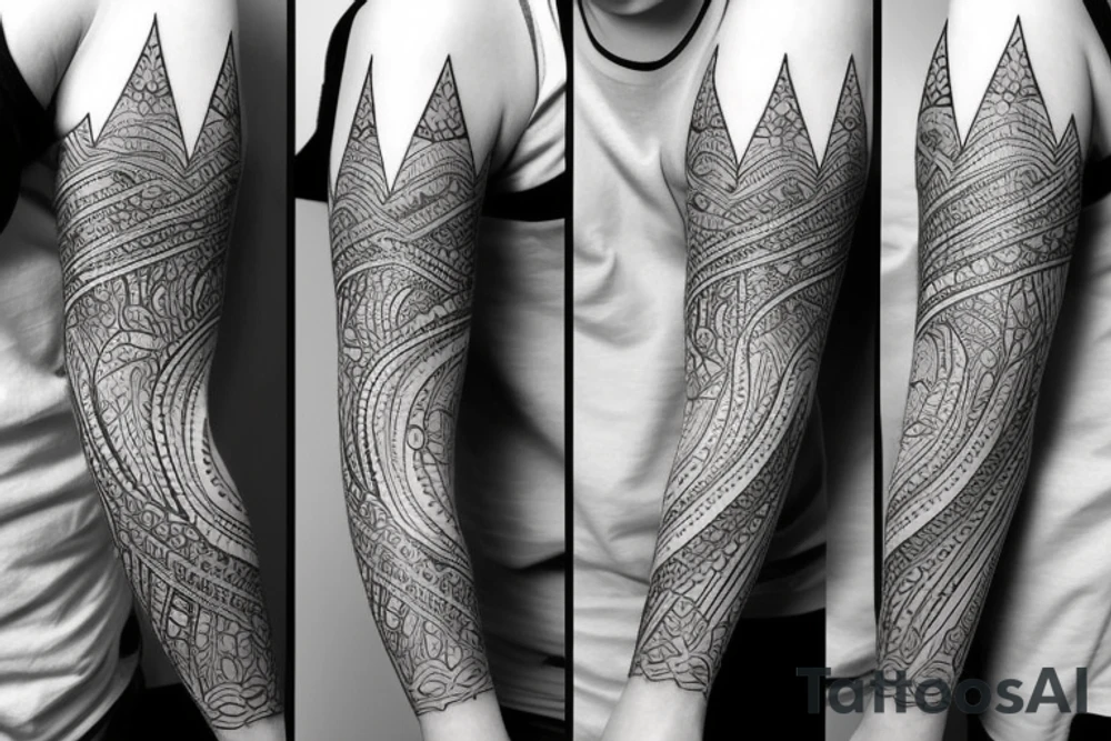 nordic themed sleeve tattoo idea