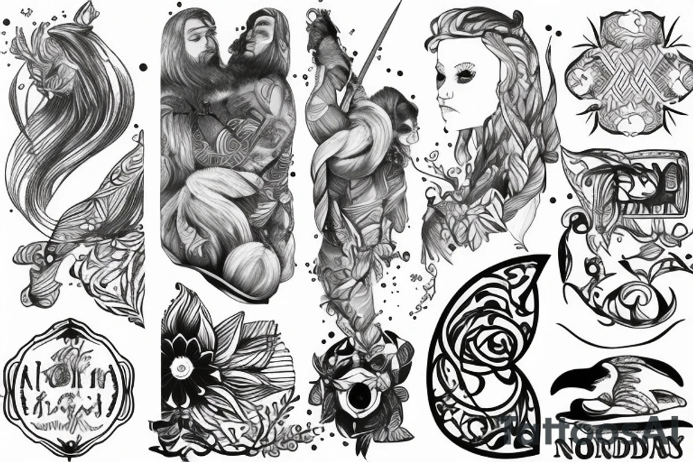 nordic themed sleeve tattoo idea