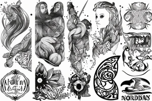 nordic themed sleeve tattoo idea