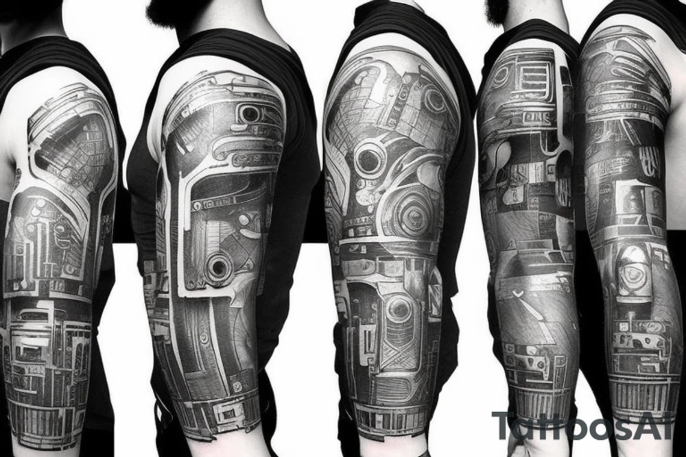 cyberpunk sleeve tattoo idea