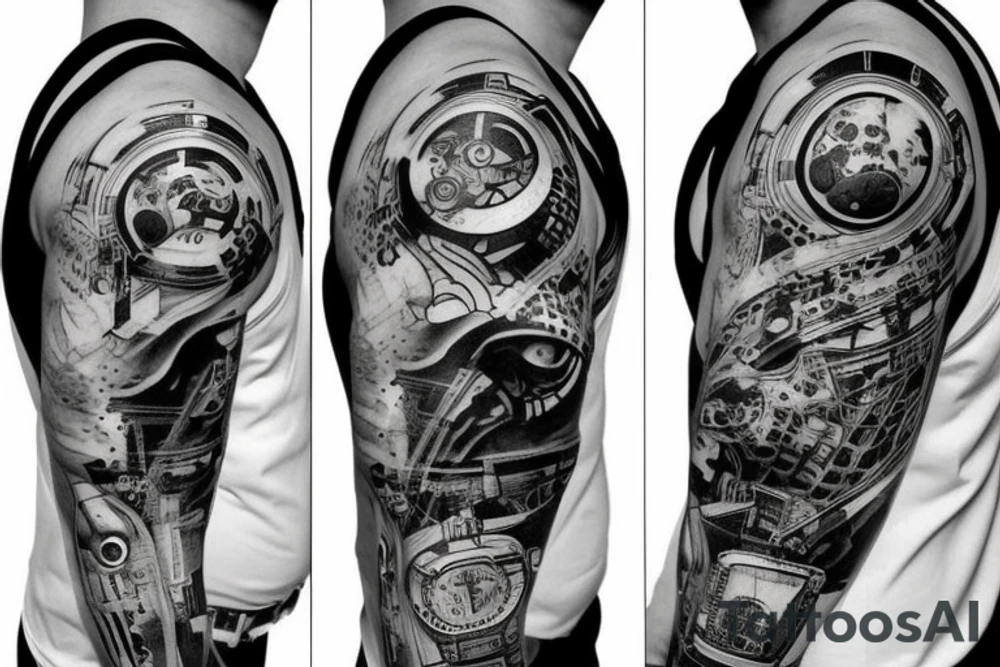 cyberpunk sleeve tattoo idea