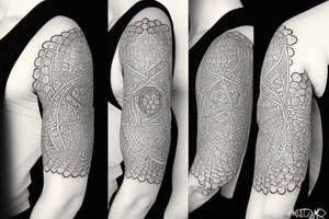 flower of life sleeve with a lighting attached to it tattoo idea
