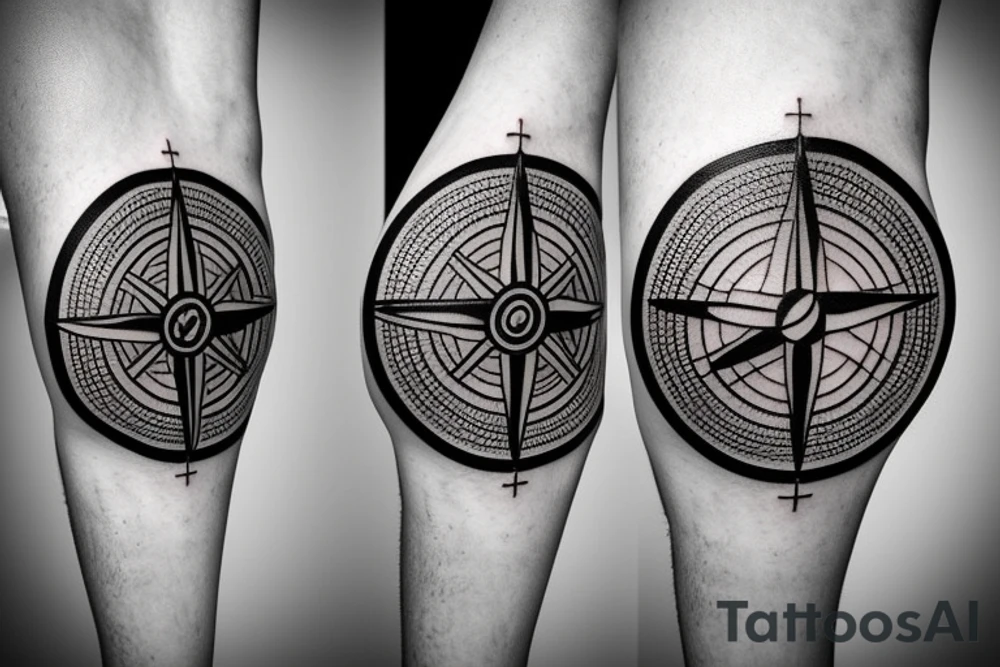 viking symbol compass tattoo idea