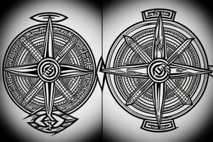 viking symbol compass tattoo idea