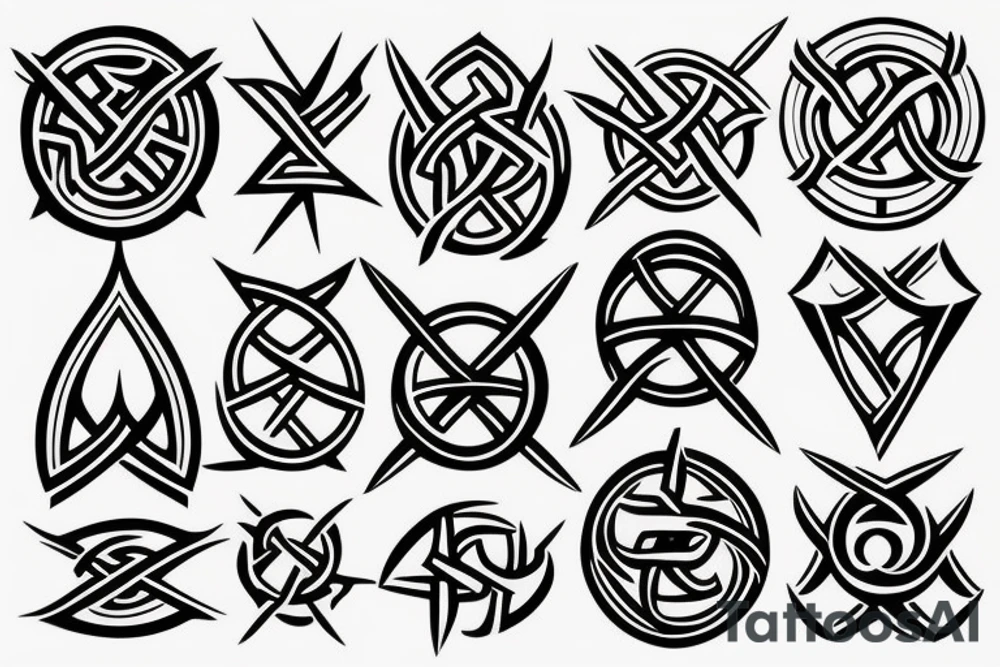 viking symbol, geometric tattoo idea