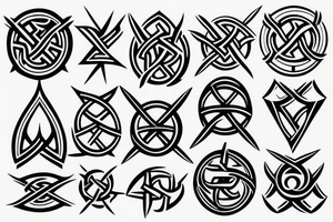 viking symbol, geometric tattoo idea