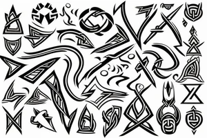 viking symbol, geometric tattoo idea