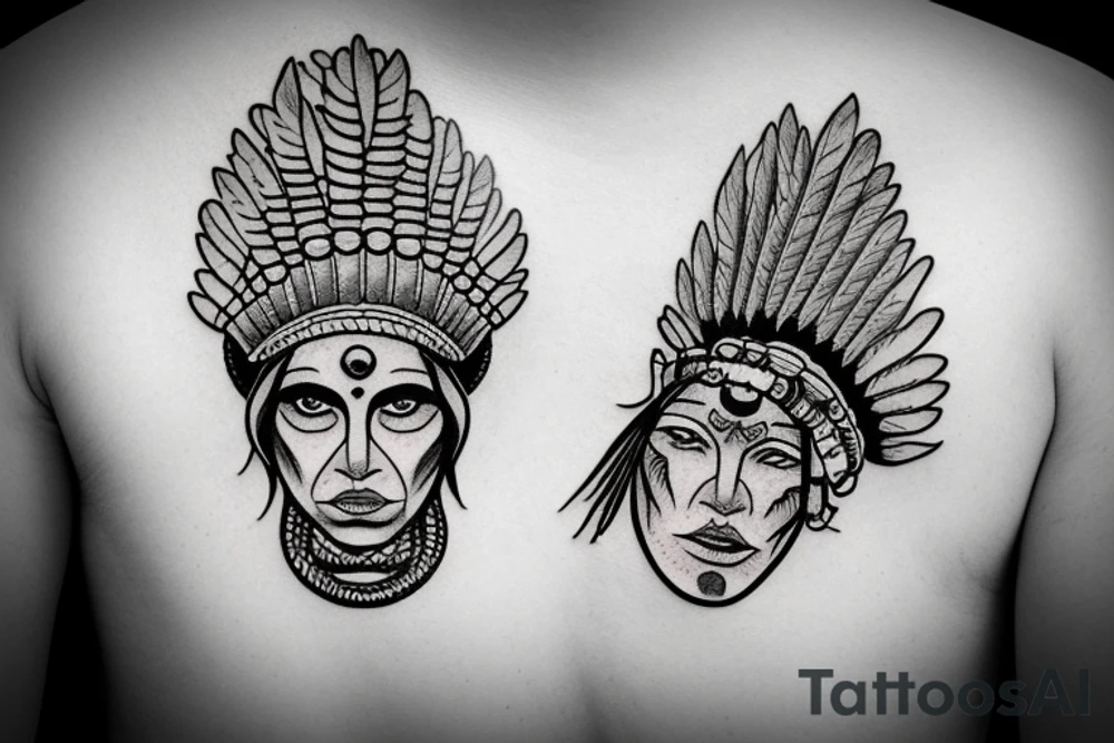 indian chief tattoo idea