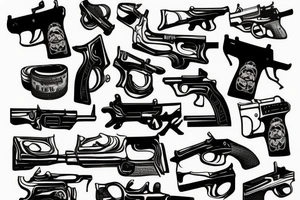 gun with bananna tattoo idea