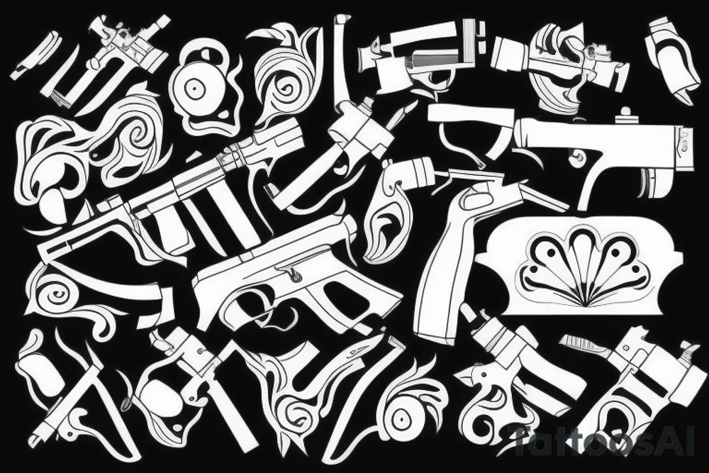 gun with bananna tattoo idea