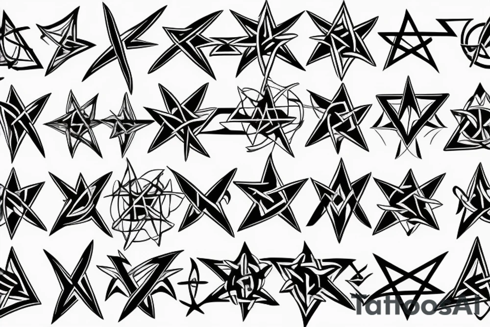 flaming pentagram tattoo idea