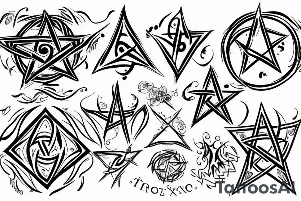flaming pentagram tattoo idea