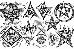 flaming pentagram tattoo idea