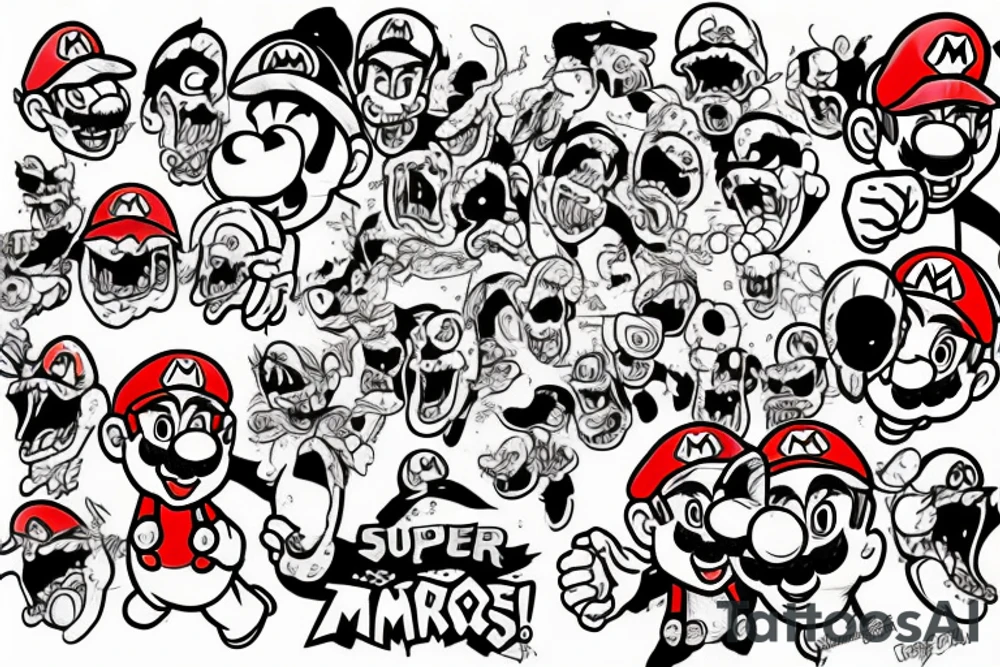 super mario zombies tattoo idea