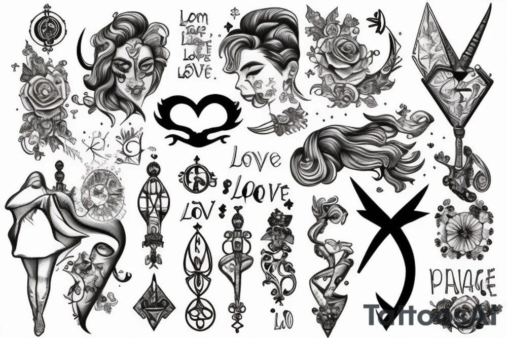 Sagittarius, Love , War and peace, love and hate tattoo idea