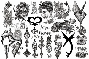 Sagittarius, Love , War and peace, love and hate tattoo idea