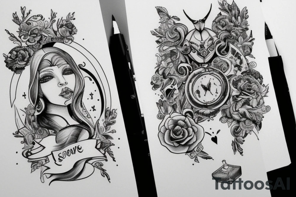 Sagittarius, Love , War and peace, love and hate tattoo idea