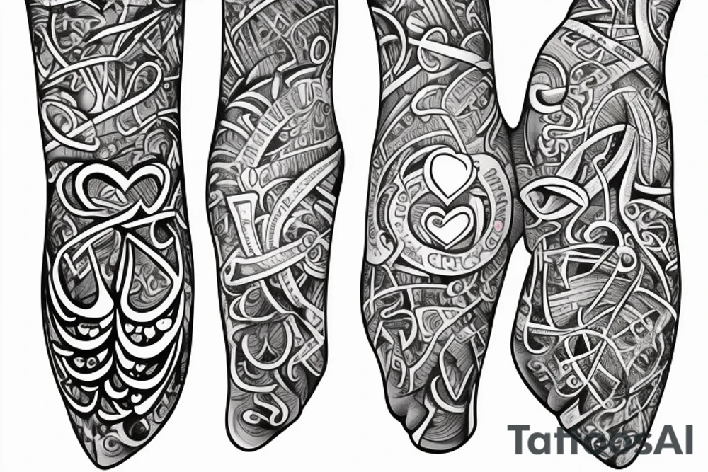 Hand holding a heart tattoo idea
